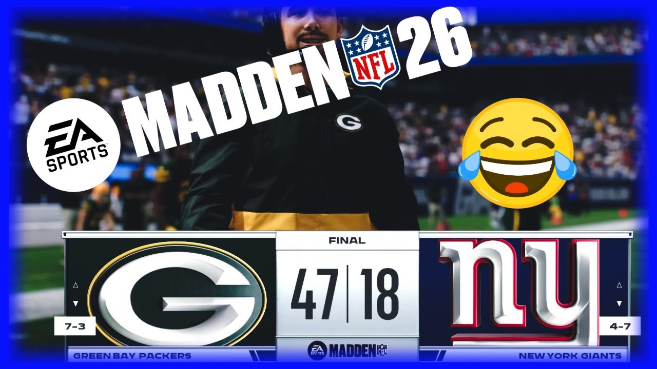 Giants, Packers the classic beat down. Packers Madden 26 Franchise Series Week 11