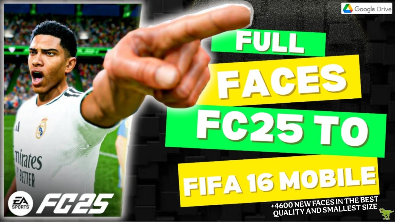 FULL FACES FC25 TO FIFA 16 MOBILE(+4600 FACES) Better Quality-Smaller Size Only 2.2 GB!!