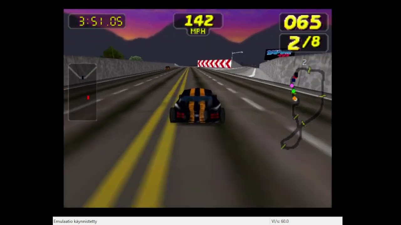 N64, Emulated, Rush 2: Extreme Racing USA, One race, Las Vegas, 5:57.23, 1:56.32