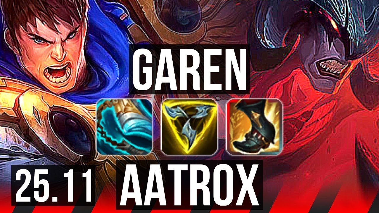 GAREN vs AATROX (TOP) | 12/1/5, 6 solo kills, Legendary | KR Master | 25.11