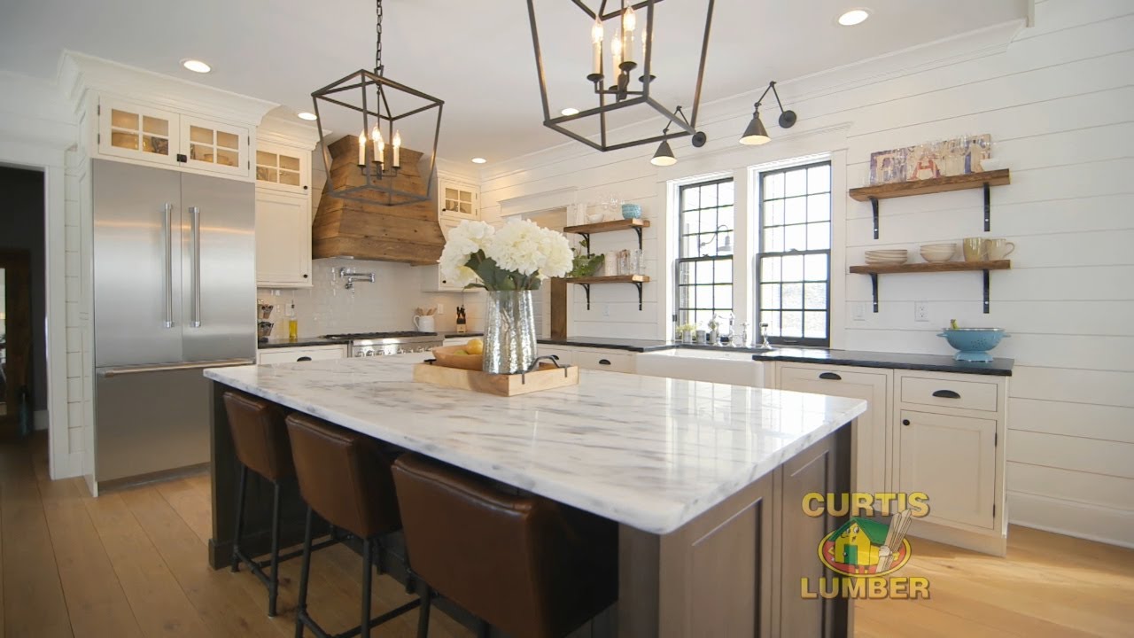 Modern Farmhouse Kitchen on Saratoga Lake, NY by Curtis Lumber Kitchen Designer Heather B.