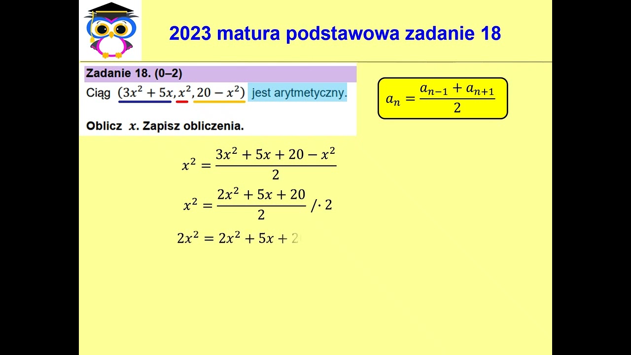 18 PP POP 2023 Matura matematyka poziom podstawowy, termin poprawkowy, sierpień. Zadanie 18