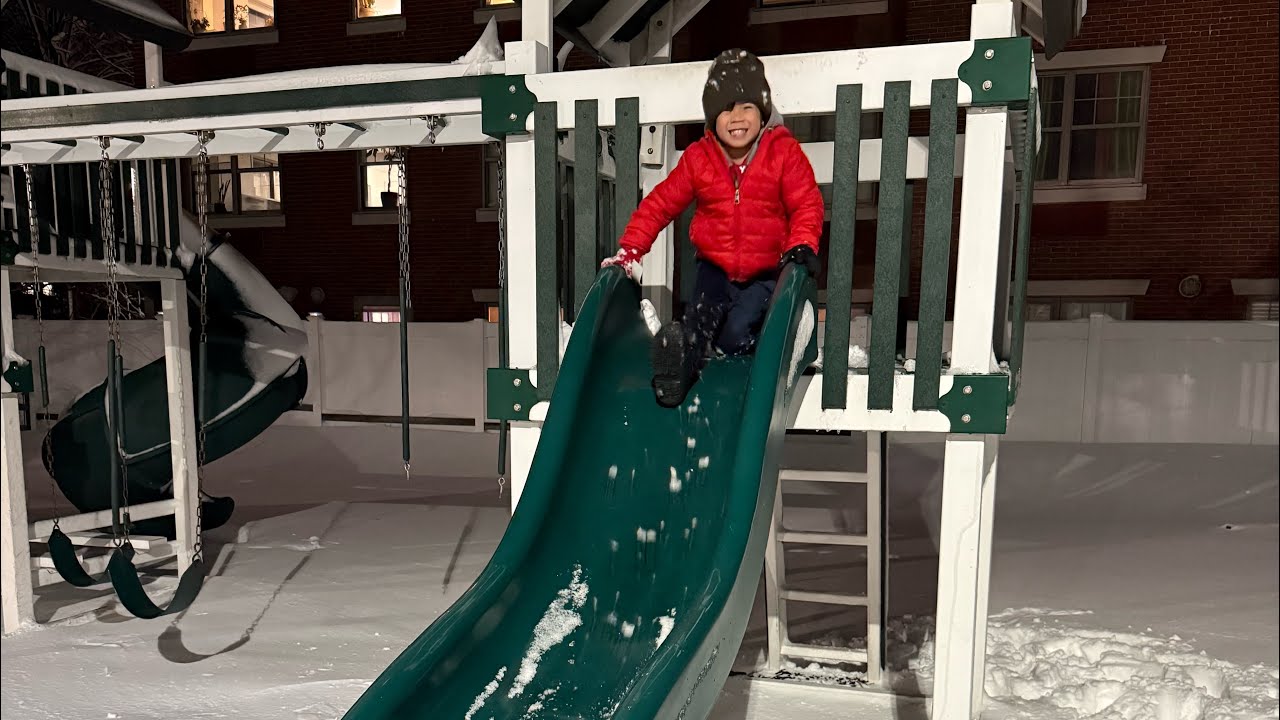 Snow Day Fun ❄️ ☃️ | Backyard Slide Adventures After the Snowstorm