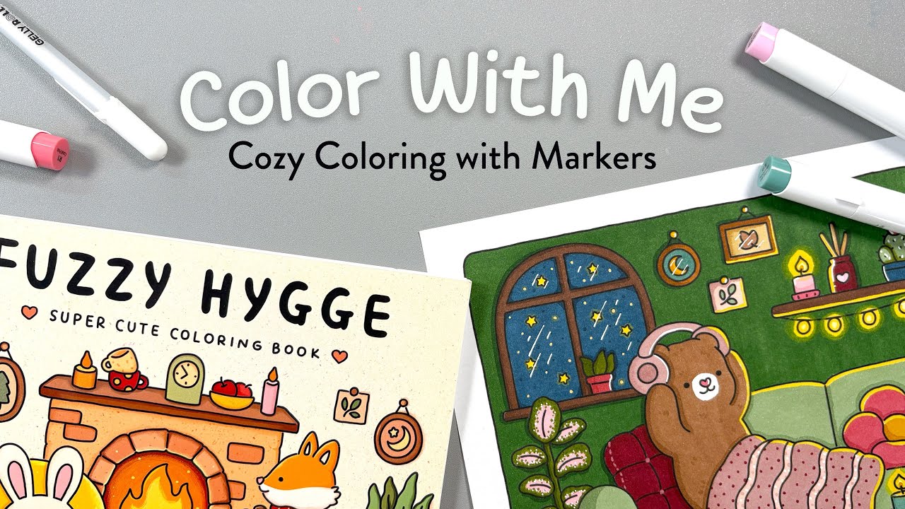 Color With Me | Cozy Coloring with Alcohol Markers | Fuzzy Hygge by Vivi Tinta