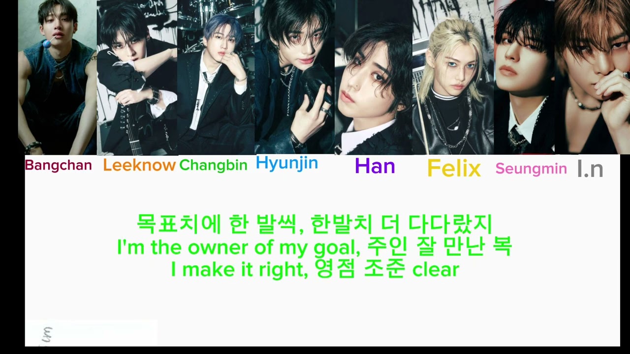 Chk Chk boom color coded lryics-Stray kids lryic video color coded chk chk boom-Skz