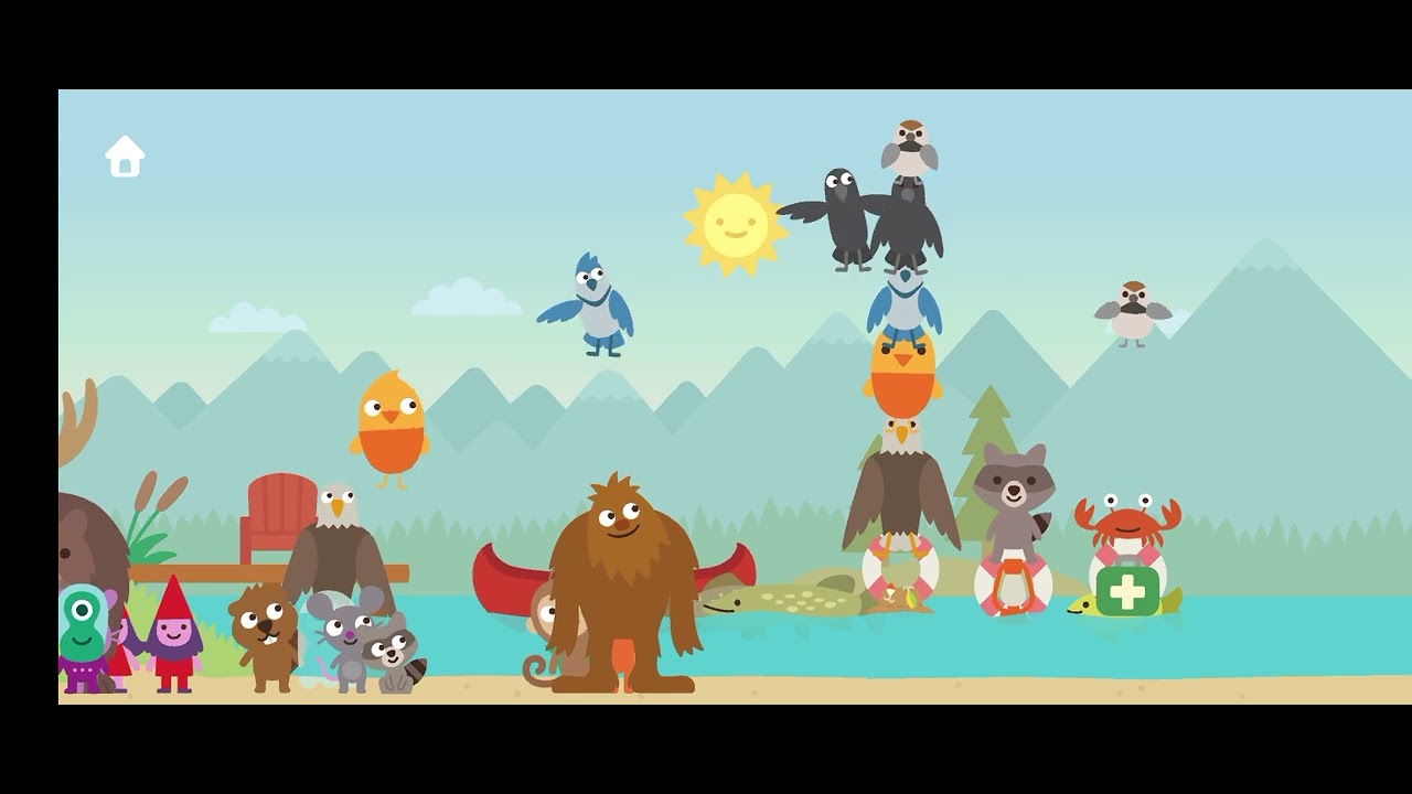Sago Mini Camping - all characters stacked on top, excluding owl