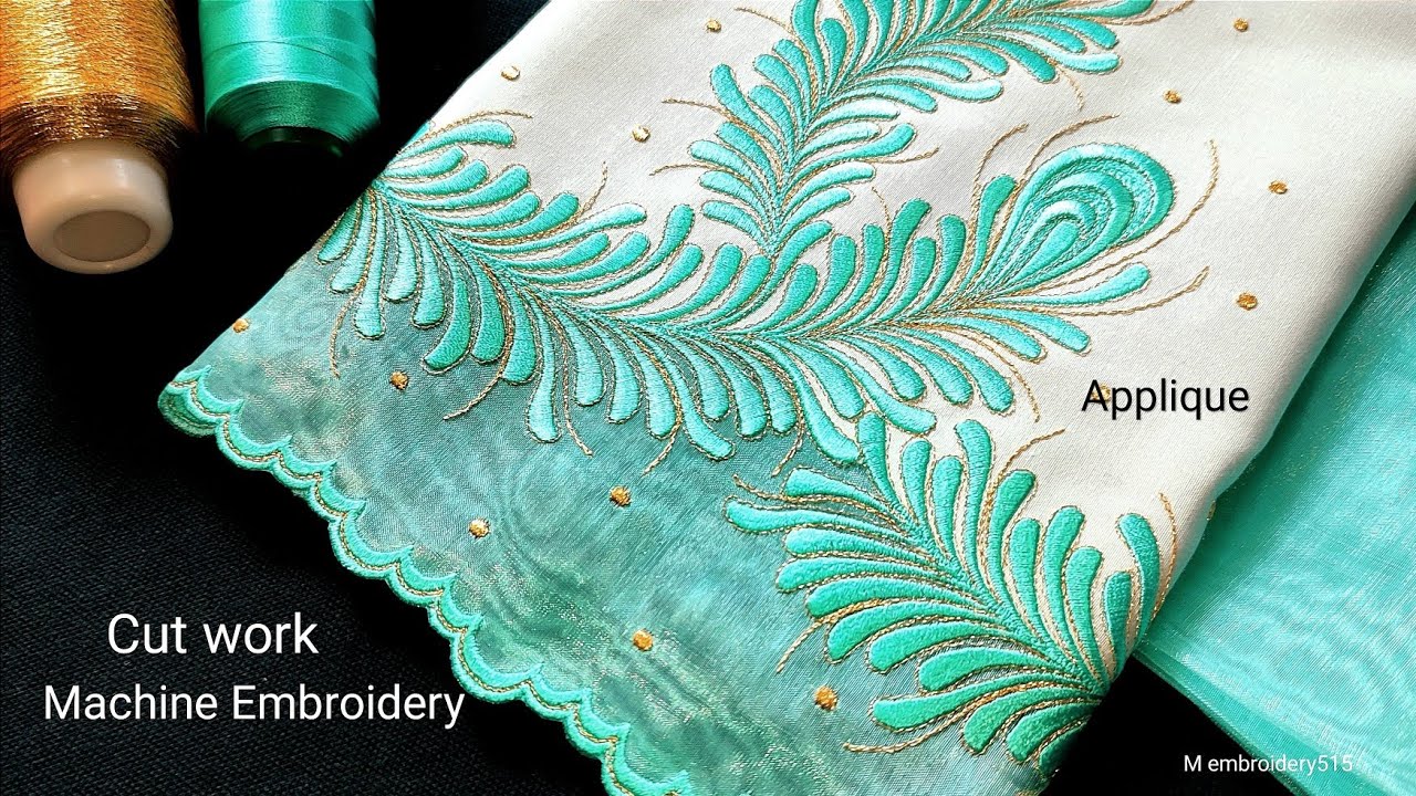 Cut work Embroidery peacock Design Machine Embroidery industrial zigzag machine