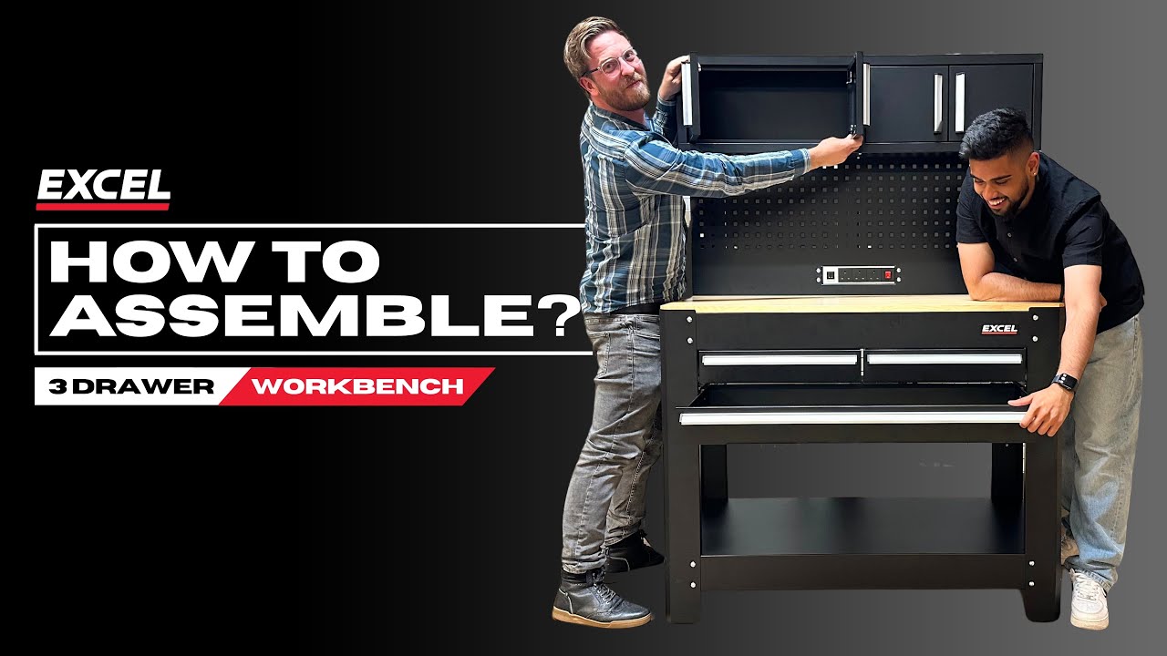 Excel 3 Drawer Steel Workbench | Unboxing, Assembly & Full DIY Garage Setup Guide