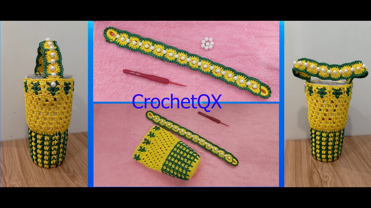 #126.Cách móc túi đựng ly GIỮ NHIỆT YETI - [ngọc lộ thiên]- [HOW TO CROCHET THE BAG for YETI cups]