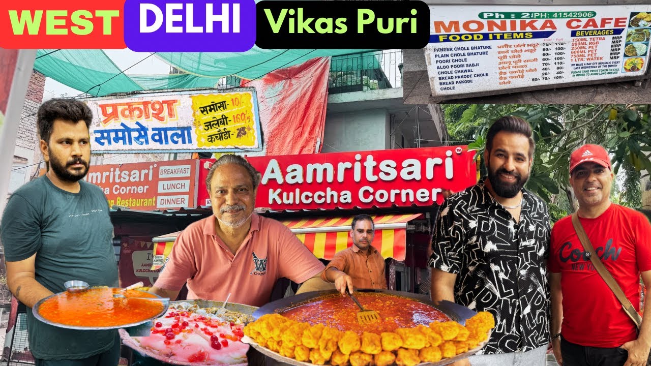 Top 5 Best Breakfast in West Delhi | 9 layered Amritsari Kulcha | Paneer Paalak Bhature| Indori Poha