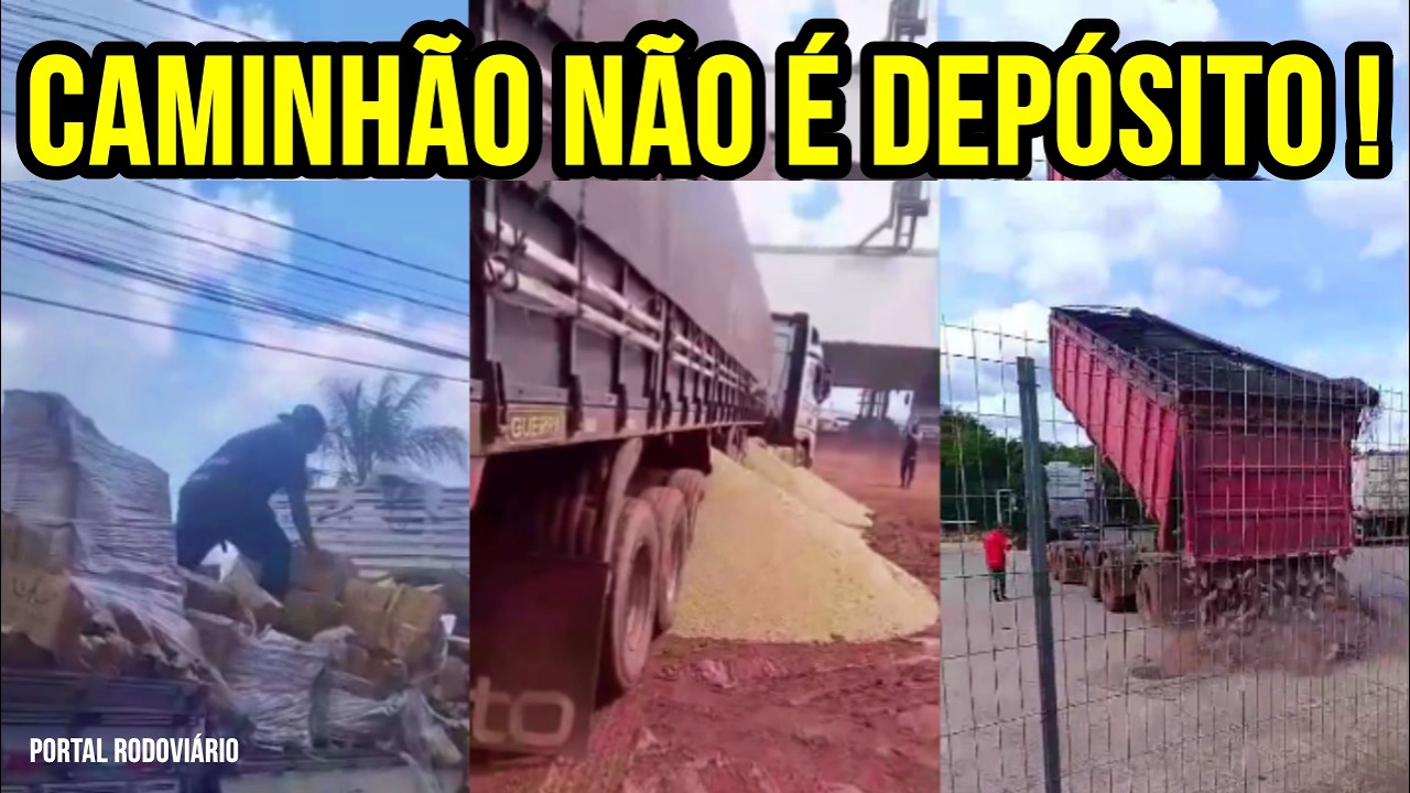 Três caminhoneiros não suportando a espera jogam toda mercadoria no chão e vão embora