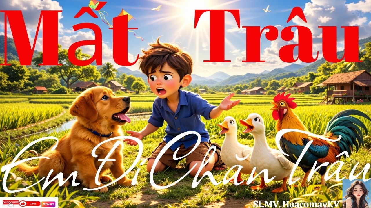 MẤT TRÂU - Em Đi Chăn Trâu - OFFICIAL MV- Bài Hát Thiếu Nhi Yêu Thích Nhất - Phiên Bản AI Tuyệt Đẹp