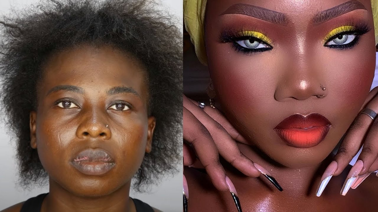 VIRAL VIDEO😱😱 SHE WAS TRANSFORMED✂️💇‍♀️ MELANIN WOC HAIR AND MAKEUP TRANSFORMATION MAKEUP TUTORIAL
