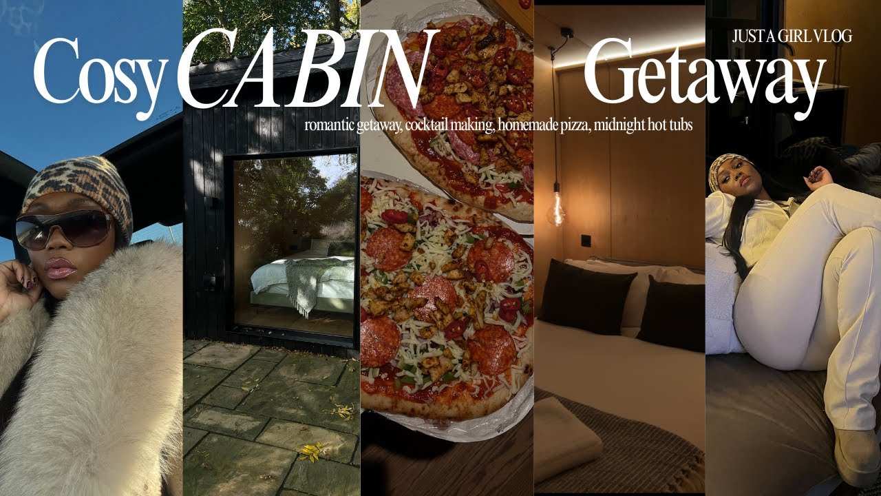 vlog | cosy cabin getaway | romantic staycation | homemade cocktails & pizza | just a girl vlog