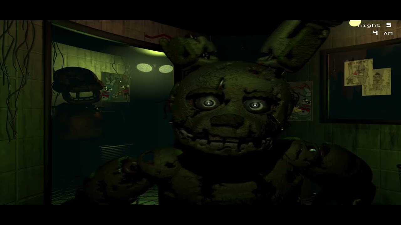 Purple Guy Springtrap'ın İçindeymiş 5. Geceyi Bitirdim Five Nights at Freddy's 3 Part 5