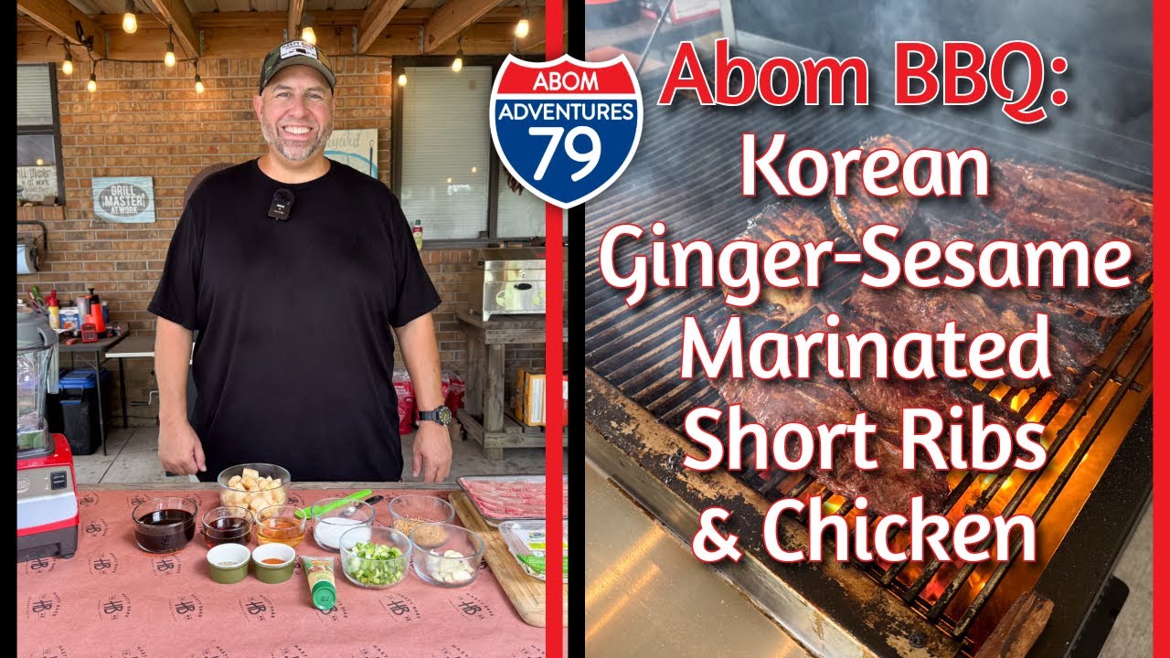 Korean Ginger-Sesame Marinated Short Ribs & Chicken