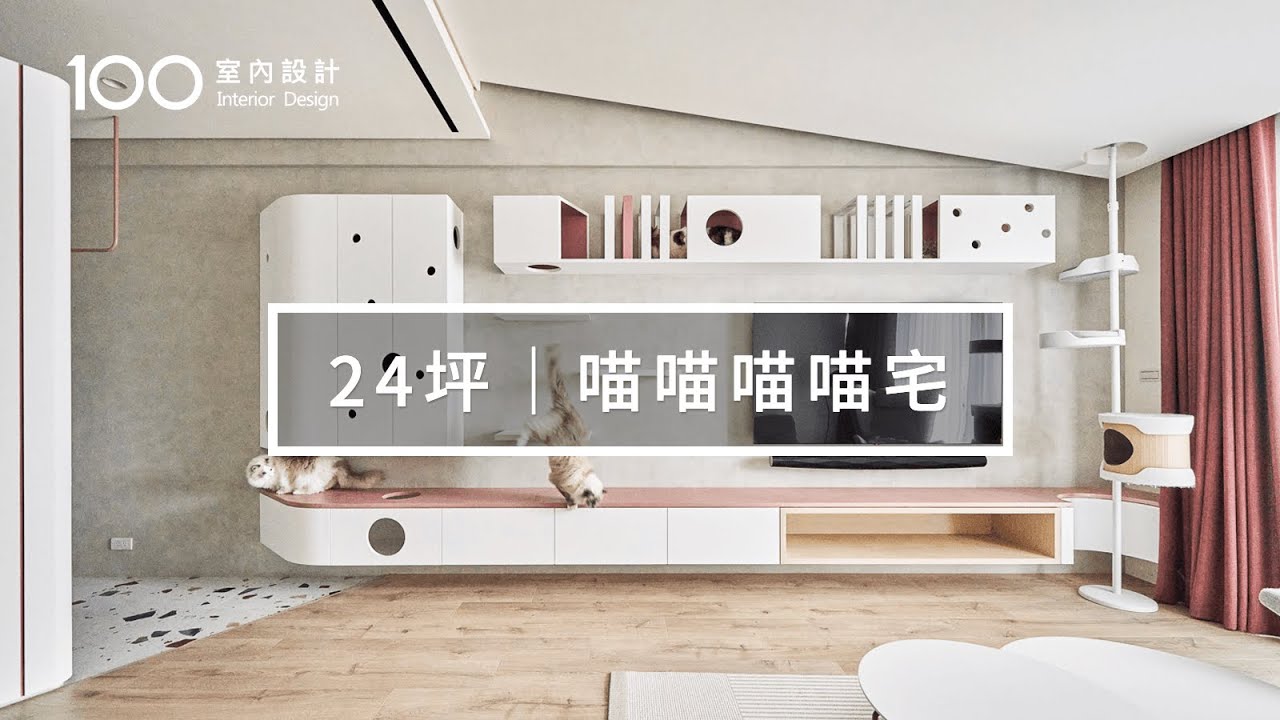 【莫蘭迪宅】她在櫃子裡藏心機，貓貓貓貓們超滿意｜24坪喵喵喵喵宅｜100室內設計
