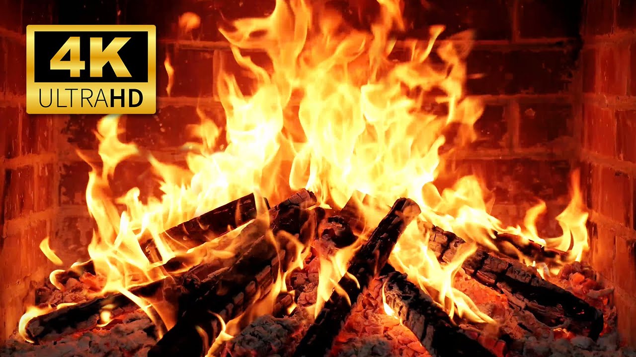 🔥 Fireplace in 4K UHD | Fireplace with Soothing Crackling Fire Sounds – Cozy Fireplace Ambience