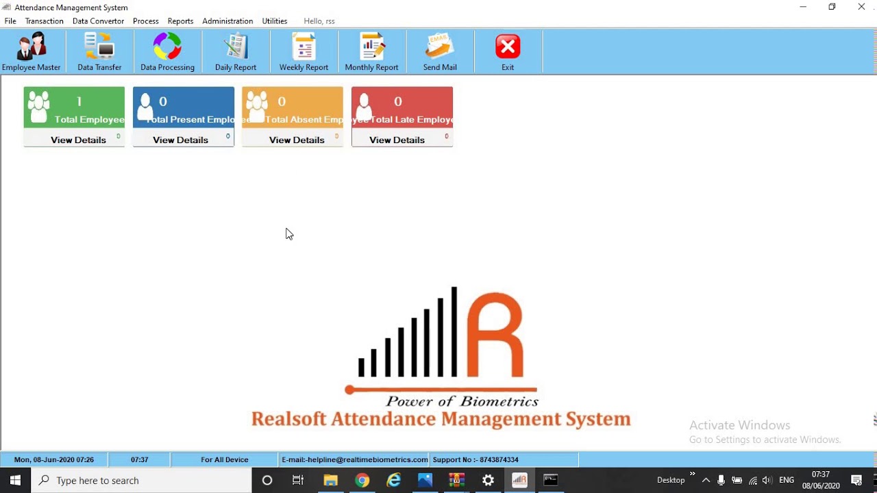 Realtime Biometric Software Demo in Tamil