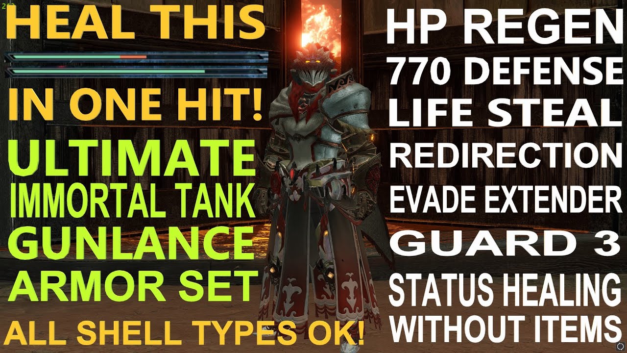 SUNBREAK ULTIMATE GUNLANCE TANK BUILD - Endgame armor set for all shell types. Comfy And Strong