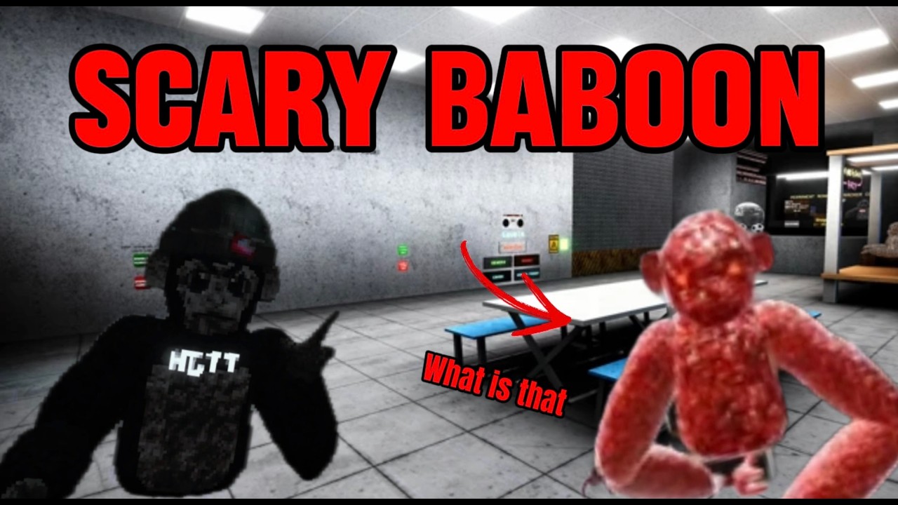 Playing scary baboon