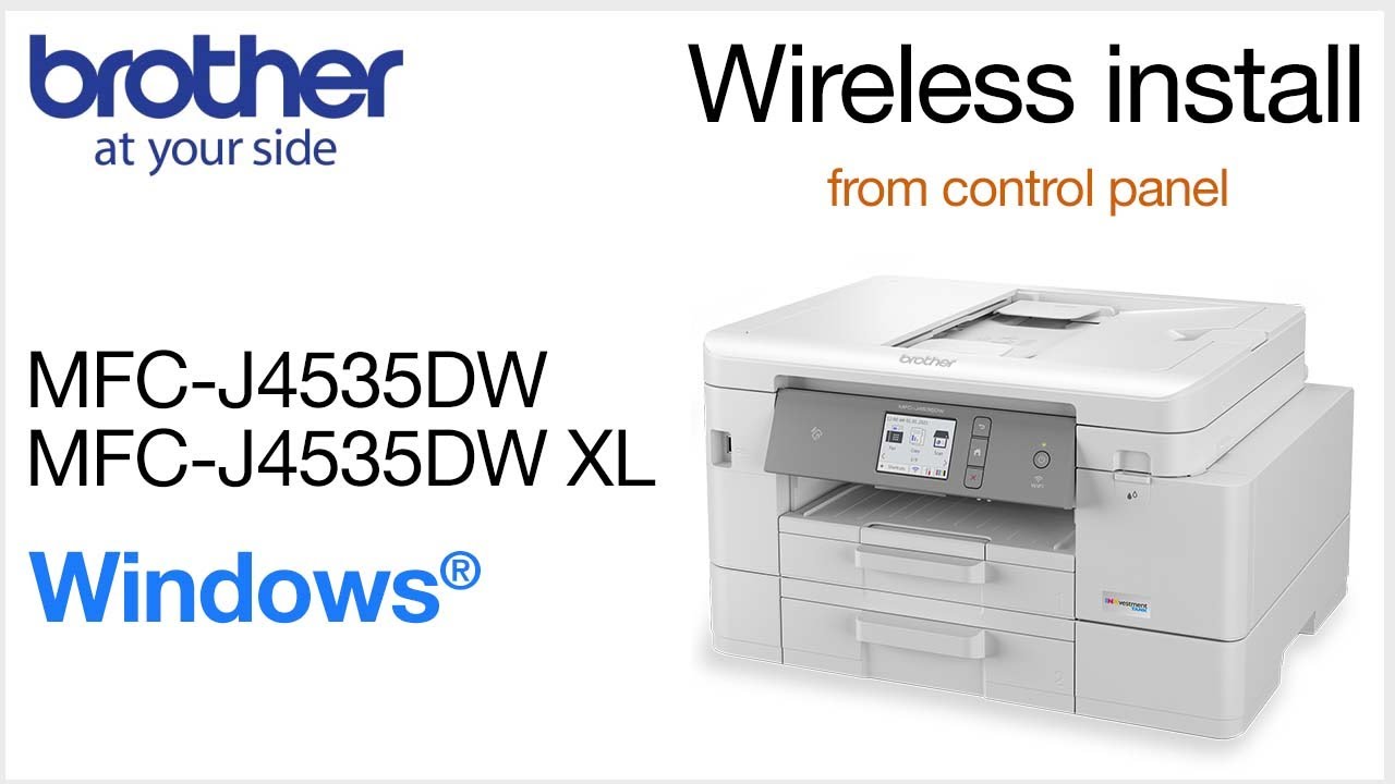 MFCJ4535DW wireless setup from control panel - Windows
