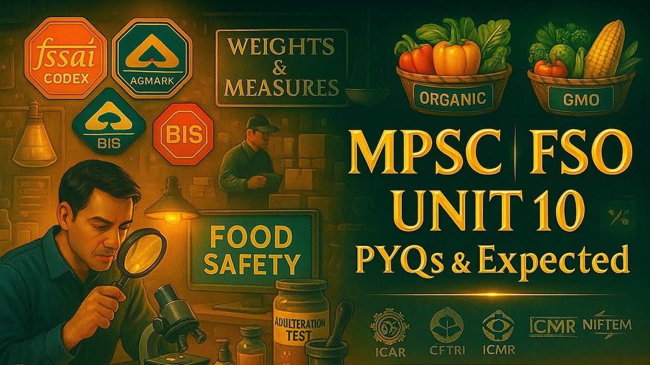 Unit-10 Top 100 PYQs + Expected MCQs |FSO Exam Food Laws, Codex, HACCP One-ShotFSSAI,Organic, HACCP🔥