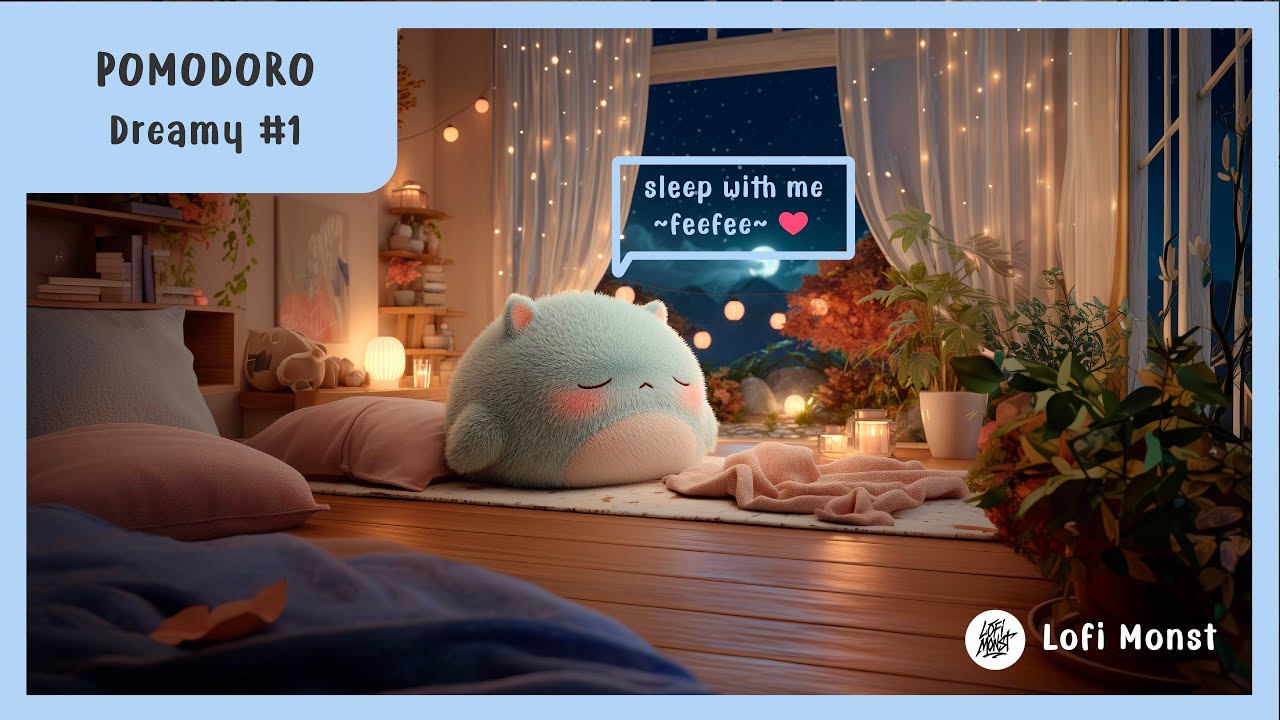 Pomodoro – Lofi Dreamy | Night 2 Hours Focus & Break Timer | Calm Beats for Study, Work & Relax