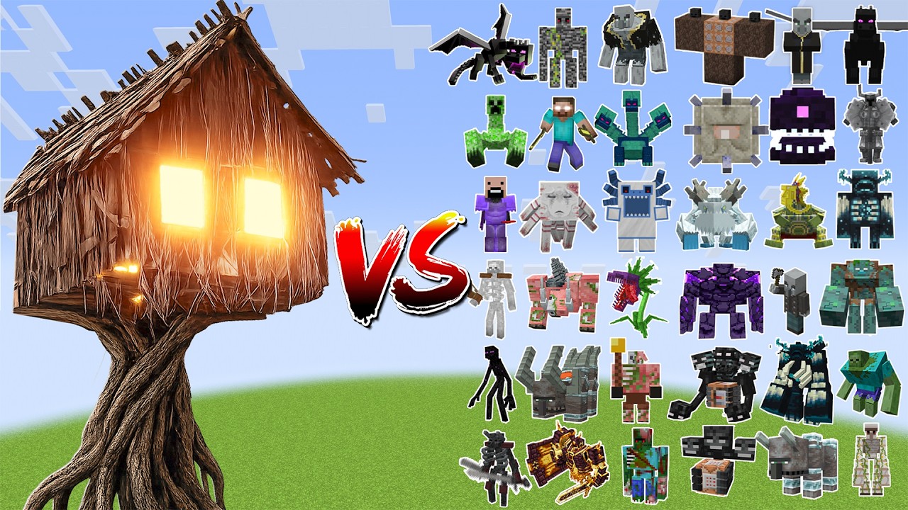 House Head vs All Minecraft Bosses - Minecraft Mob Battle