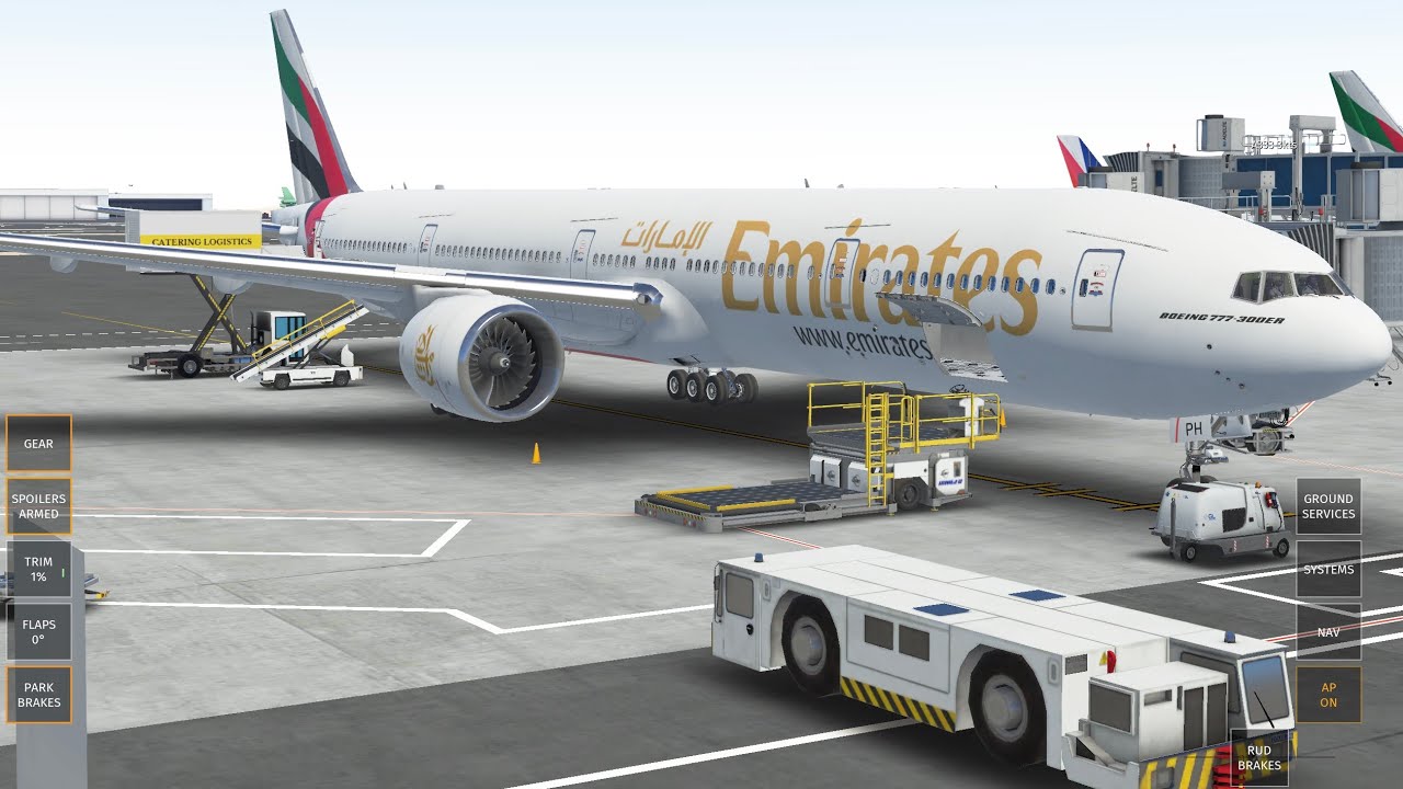 Emirates flight B777-300ER infinite flight rate landing 1 out of ten
