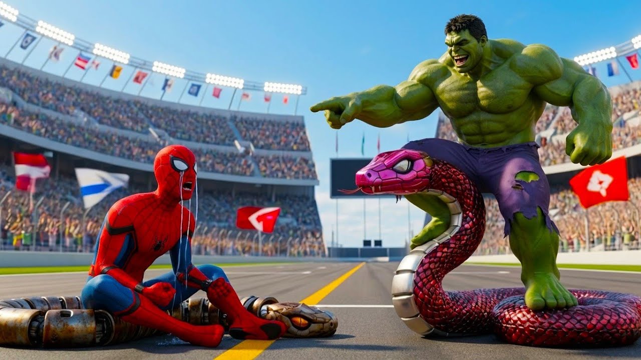 🐍🕷SPIDERMAN Win the Challanging COBRA SNAKE Racing Challange - Epic Racing Challange