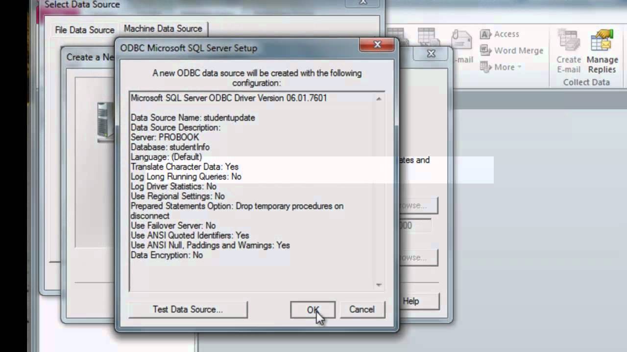 Linking MS Access to MS SQL Server 2008 R2