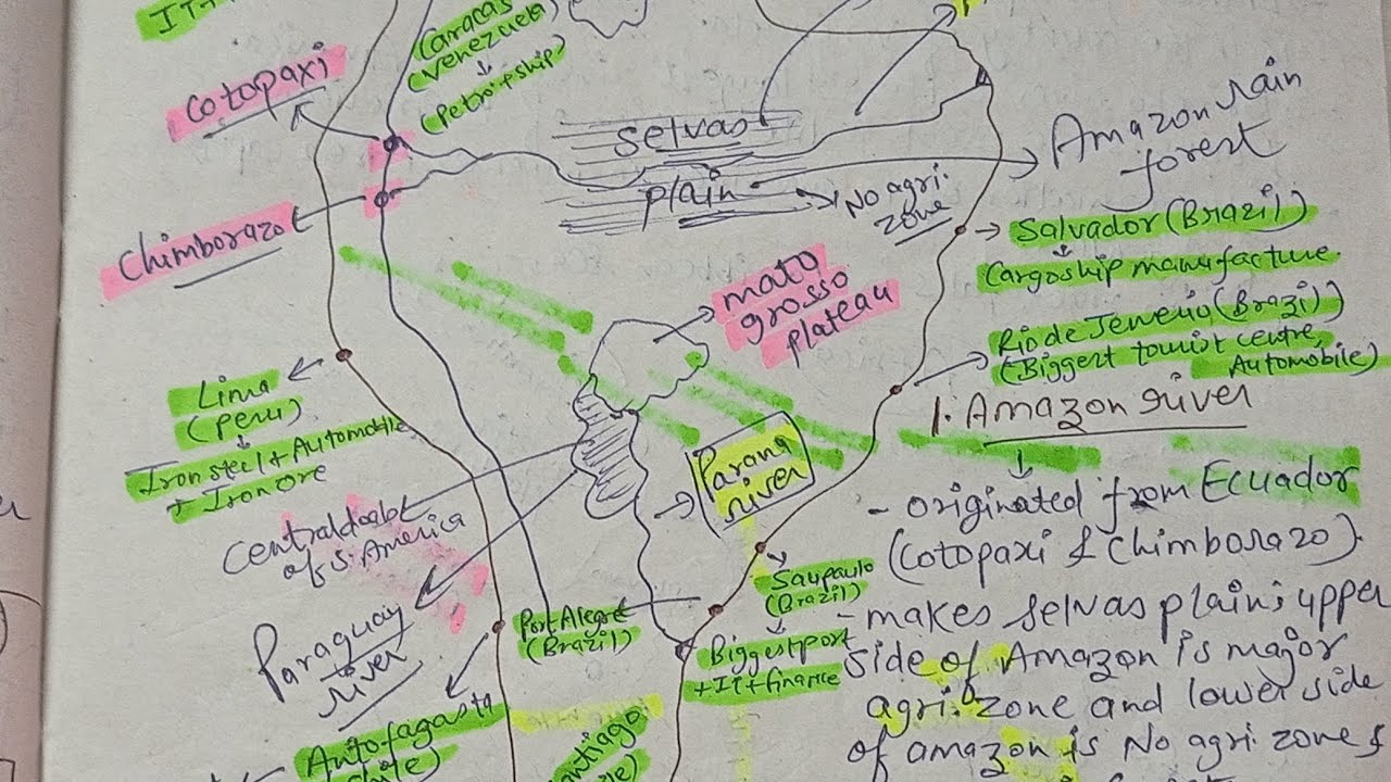 South America - Major Rivers and Coastal Cities | #upscgeography #upscmapping #southamerica #ias2023