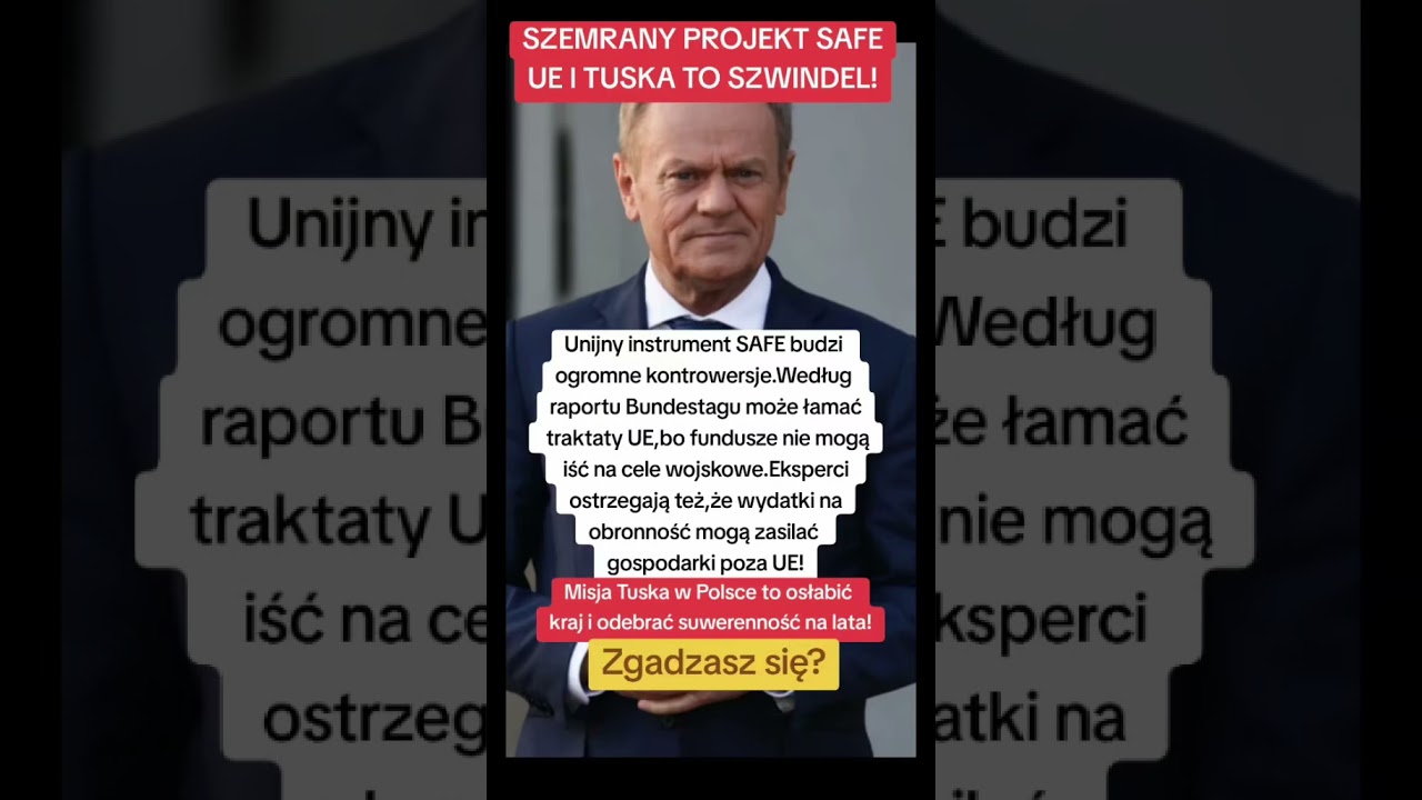 SZEMRANY PROJEKT SAFE, UE I TUSKA TO SZWINDEL!