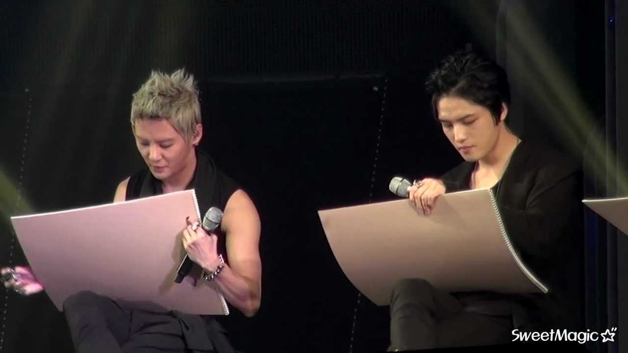 120701 JYJ 팬미팅 준수하고 재중이하고 놀라는게 귀엽다ㅋㅋ