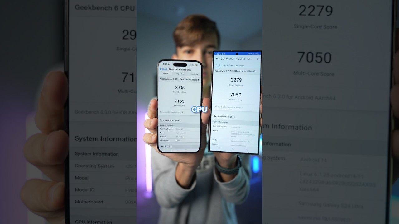 iPhone 15 pro против Galaxy s24 ultra ТЕСТ СКОРОСТИ🤔#iphone15pro #galaxy s24ultra