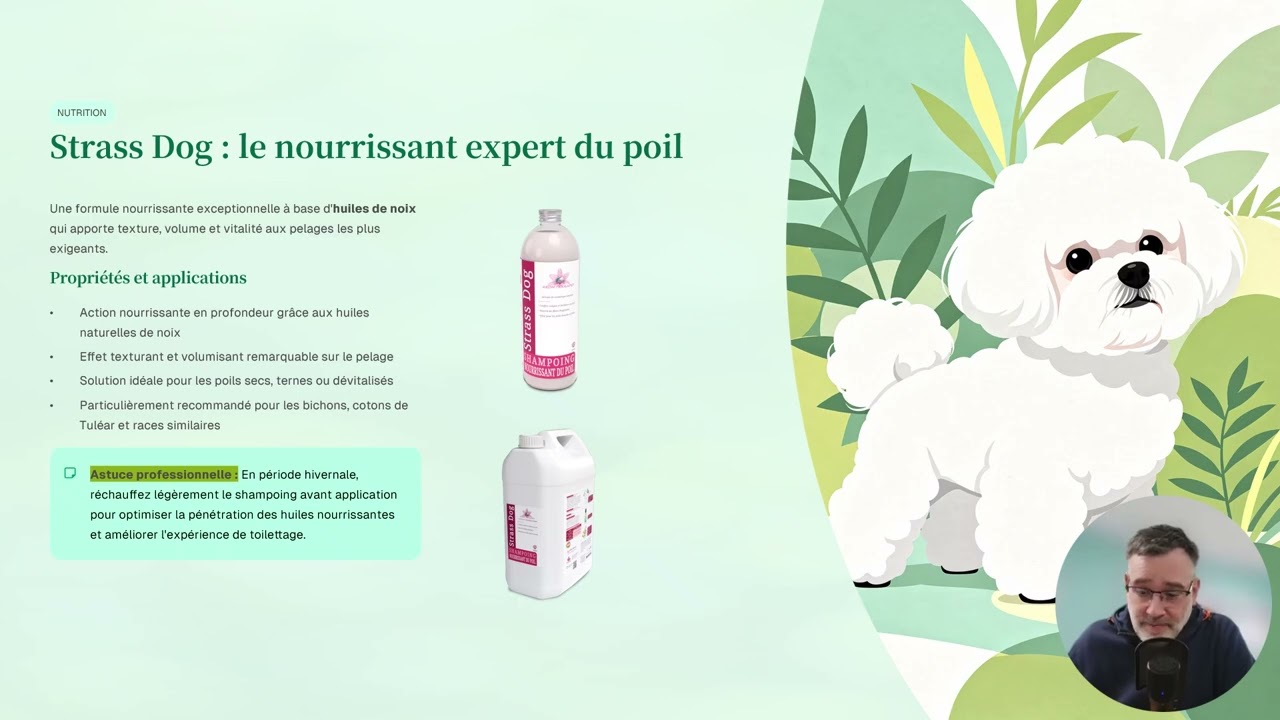 Présentation des shampoings de la gamme Professionnelle d'Arom'terrapet