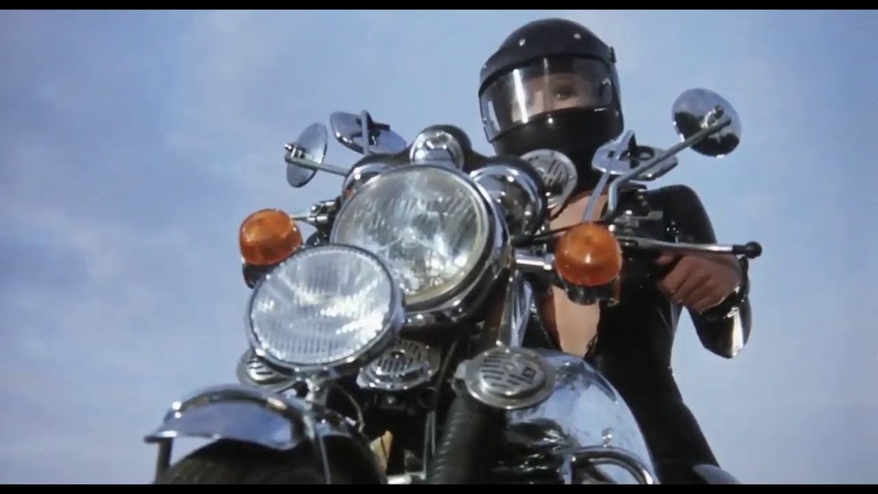 Actress Janet Agren in Motorcycle Gear (RE-UPLOAD HD)