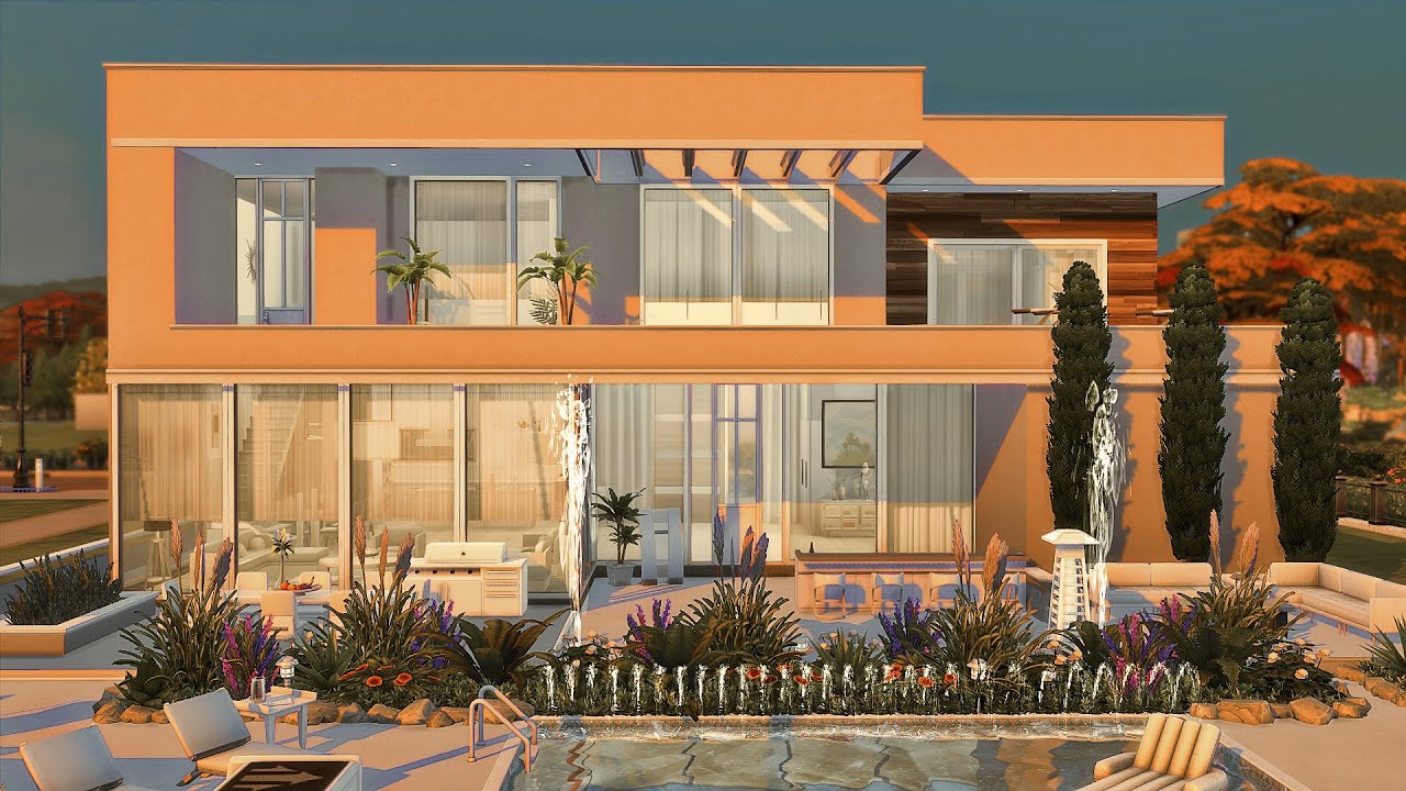 MODERN VILLA | THE SIMS 4 | NO CC | Stop-motion
