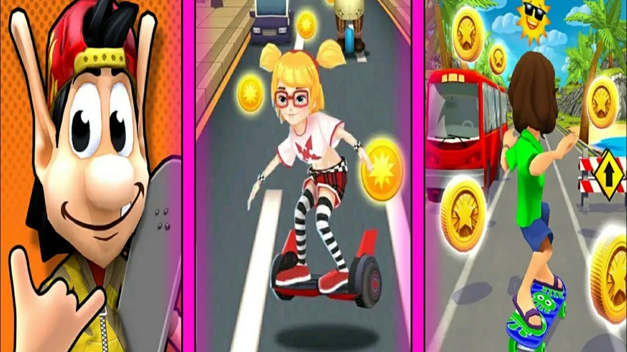 Hugo Super Skater VS Skater Rush Endless Skateboard VS Endless Run: Hoverboard Rush Gameplay