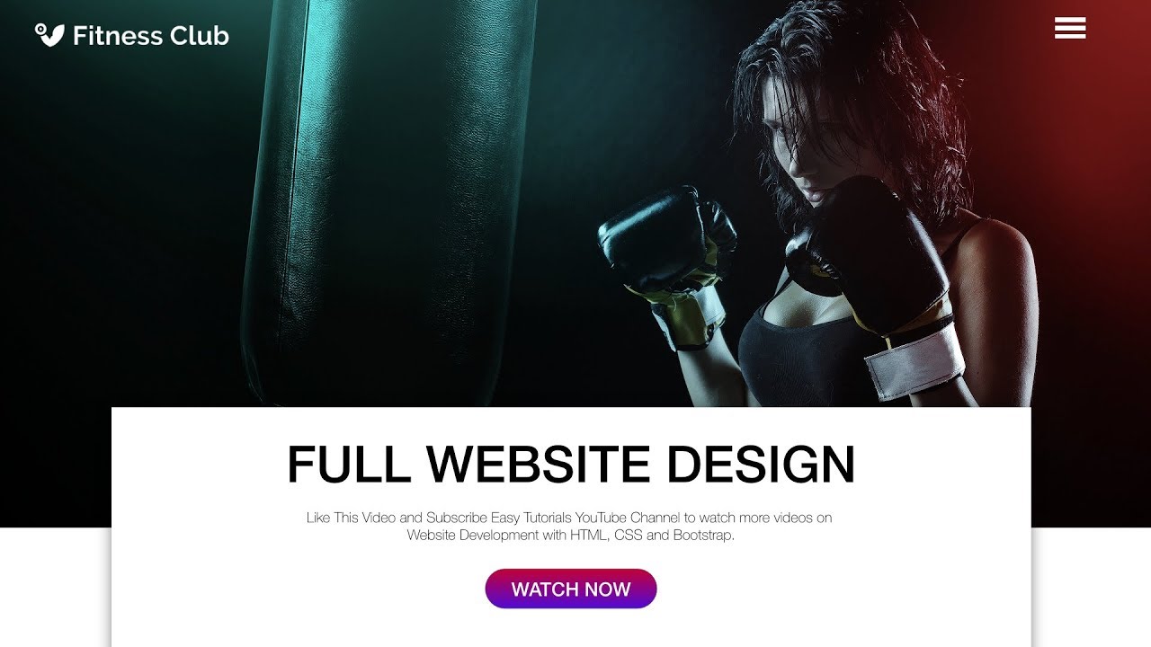 How To Make A Website Using HTML CSS & Bootstrap | Fitness Sports Website Design Full Video