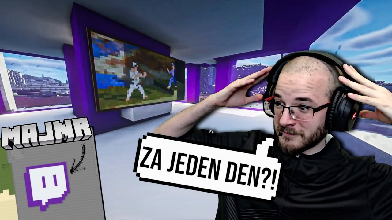 Tohle postavil s&aacute;m za 1 den?! 😯 | MAJNR - Luxusn&iacute; dům ve tvaru Twitch loga