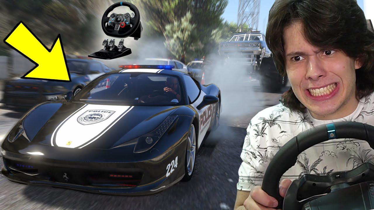 Jogando GTA 5 Como POLICIAL COM VOLANTE!! (Incrível)