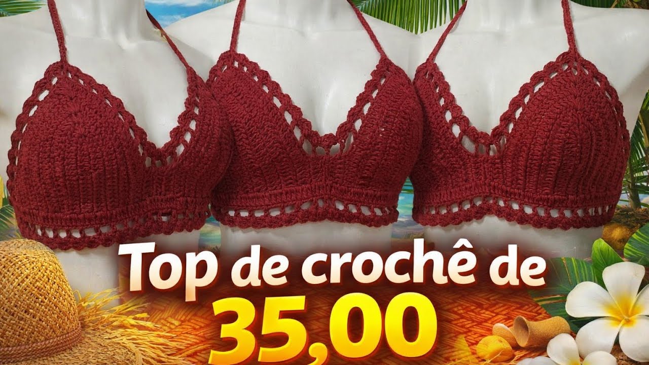 Top de crochê mais fácil e econômico - faça e venda muito @khally_crochetaria 