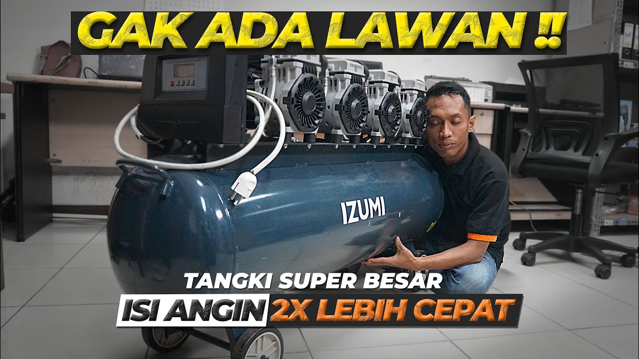 Isi Angin Super Ngebut ! Review Kompresor Oilless 150 Liter Izumi OL-1390SS4