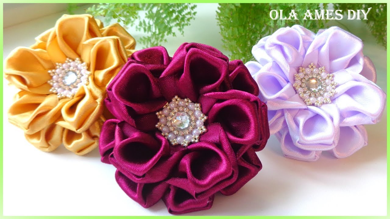😍Они Невероятно Красивы ❤️️ ЦВЕТЫ из ЛЕНТ/ DIY Ribbon Flowers/ Flor de Fita de setim/ Ola ameS DIY