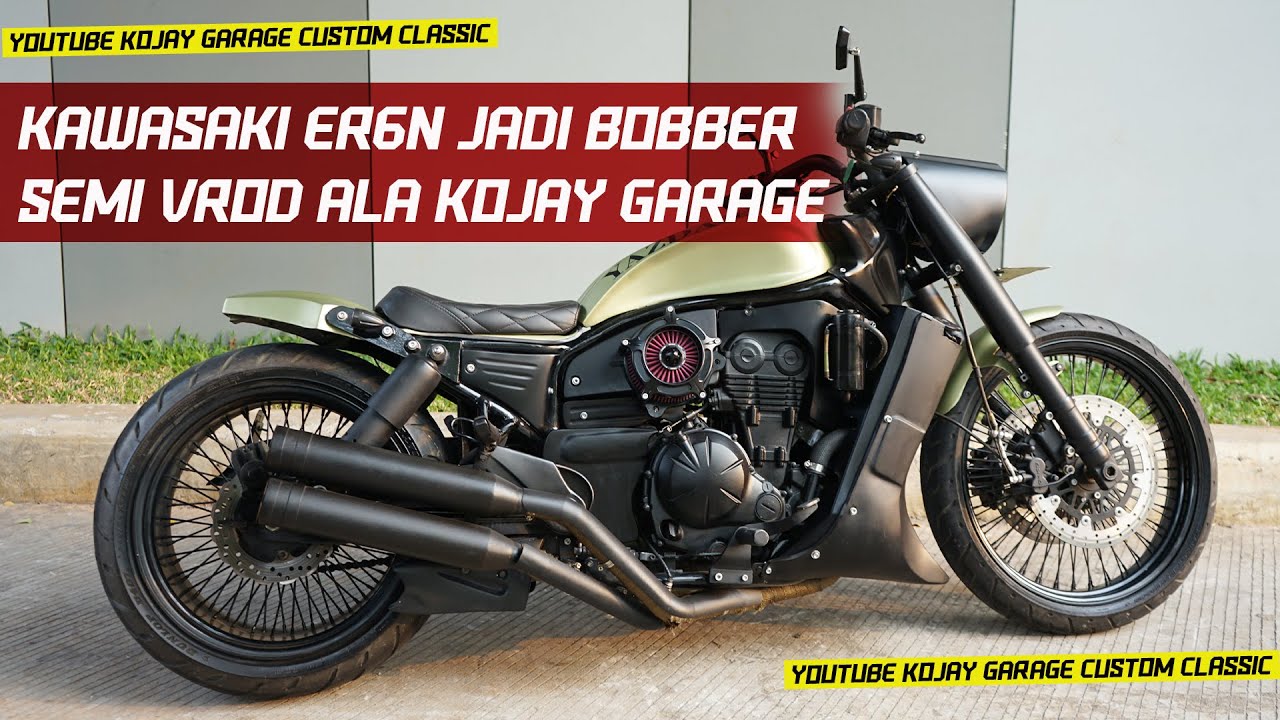 Kawasaki ER6N jadi Bobber Semi Vrod ala Kojay Garage