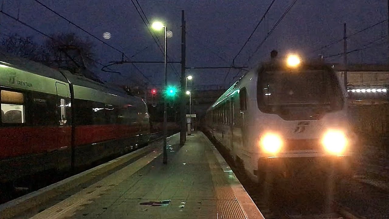 Un FANTASTICO INCROCIO @Pesaro tra il Frecciargento 8813 con ETR 500.56 & l’ InterCity Sun 612!