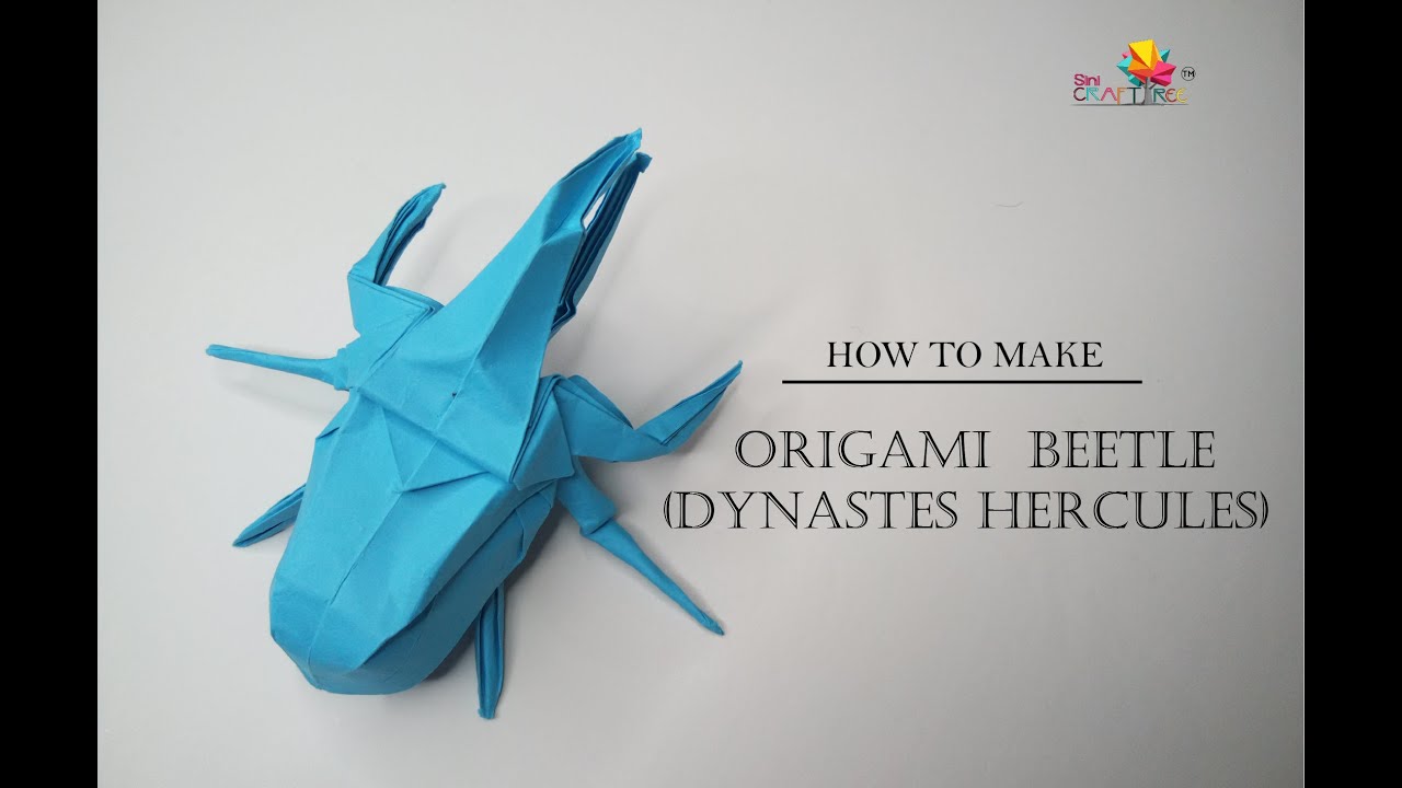 How to make origami beetle(dynastes hercules) / Sinicrafttree / DIY crafts series-1 / Video-18