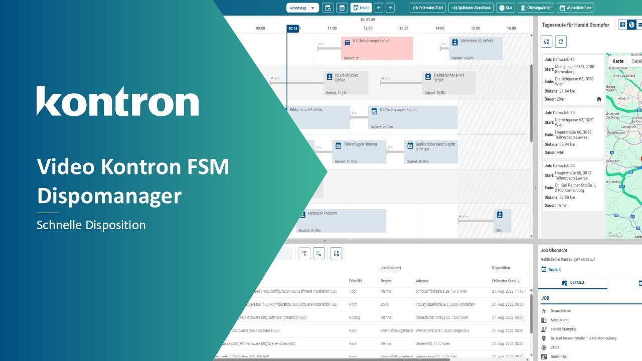 Kontron FSM Dispomanager: Smarte und schnelle Disposition von Field-Service-Einsätzen